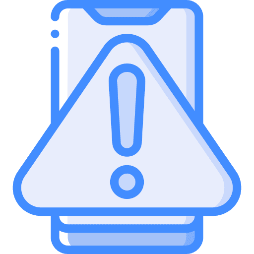 Smartphone smartphone error exclamation mark icon