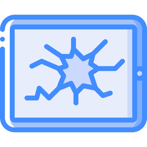 Tablet electronics broken smash icon