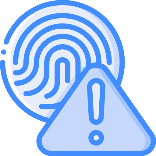 Biometric identification electronics error security icon
