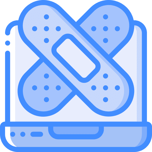 Laptop first aid patch healthcare and medical icon