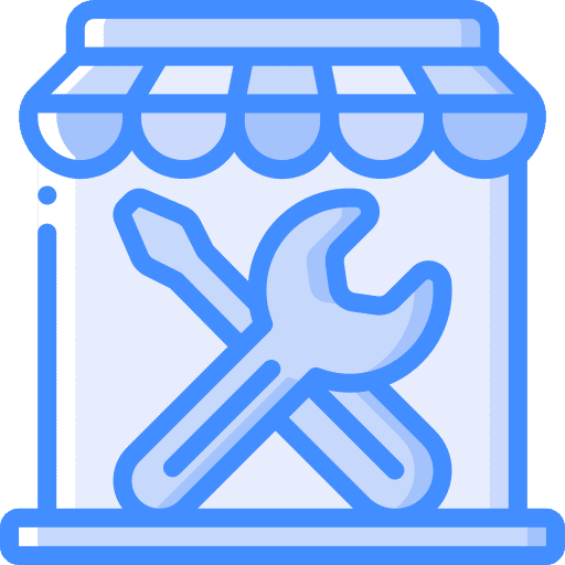 Repair shop wrench fix commerce and shopping icon