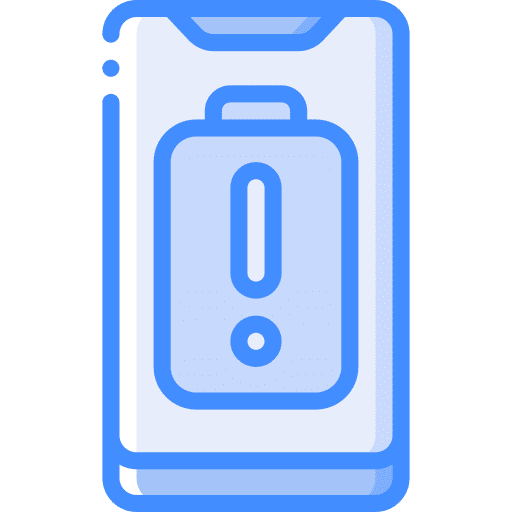 Battery level error empty battery electronics icon