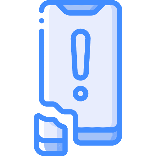 Broken smartphone broken phone call icon