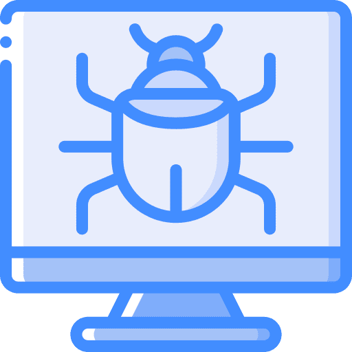 Computer monitor computer virus icon