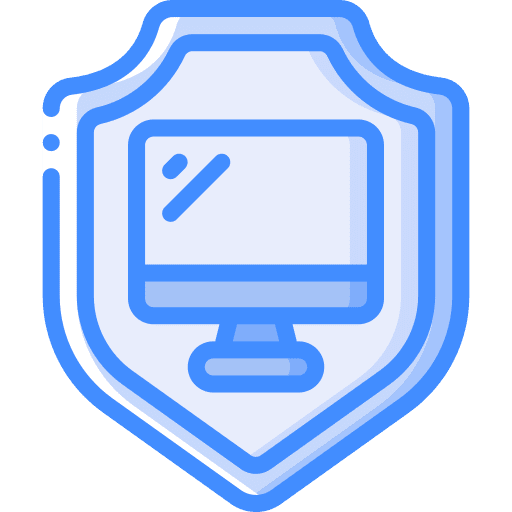 Shield monitor protect security icon