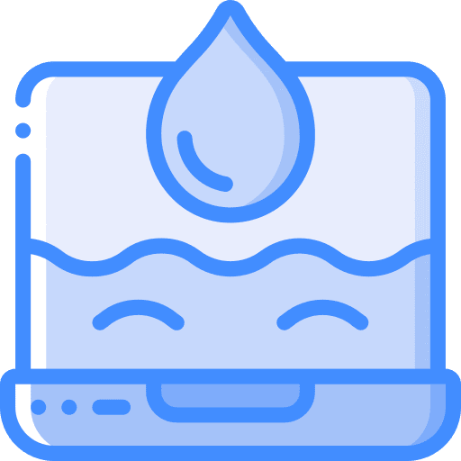 Laptop laptop droplets broken icon