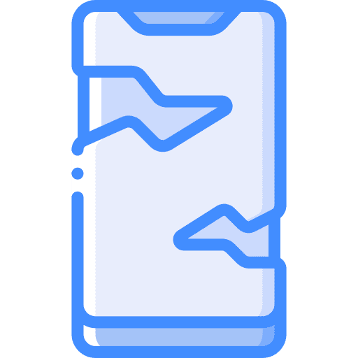 Smartphone cracked display smartphone icon