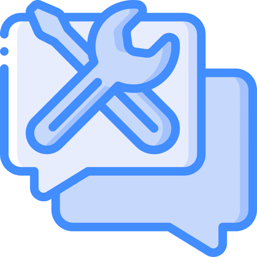 Speech bubble repair chatting support icon
