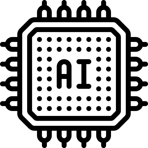 Chip artificial intelligence ai technology icon