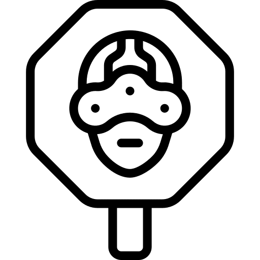 Stop sign robotics humanoid electronics icon