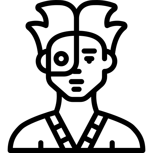 Cyborg artificial intelligence robotics robot icon