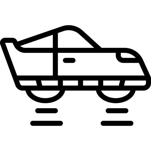 Flying car transportation vehicle automobile icon