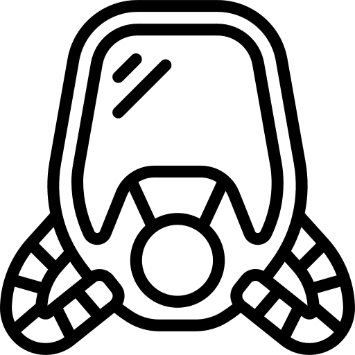 Gas mask pollution protection safety icon