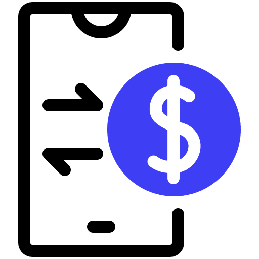Online payment mobile payment business and finance digital money icon Online payment mobile payment business and finance digital money icon