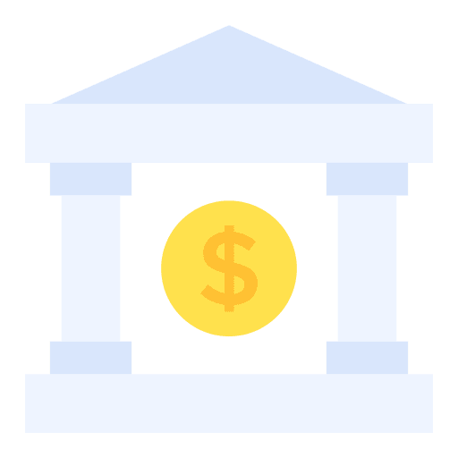 Bank building banking business icon