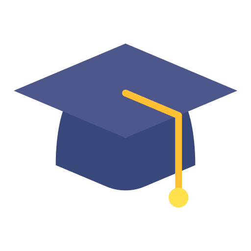Mortarboard graduation cap academy education icon
