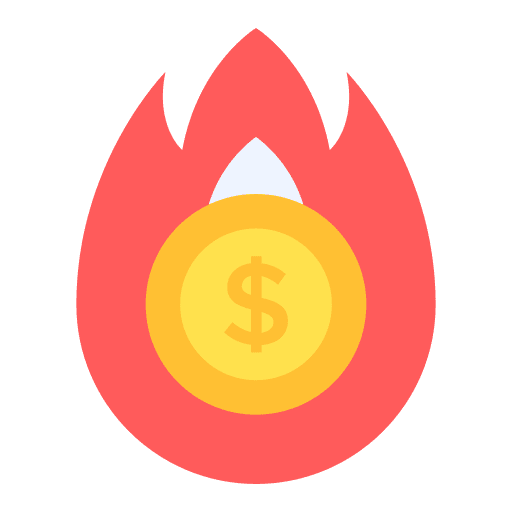 Flame fire business and finance element icon Flame fire business and finance element icon