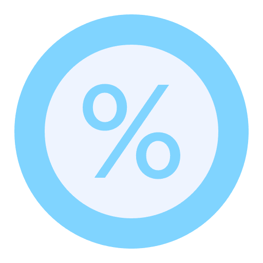 Percentage price discount label icon Percentage price discount label icon