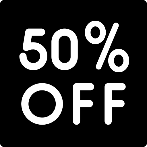 50 percent sales shopping commerce icon