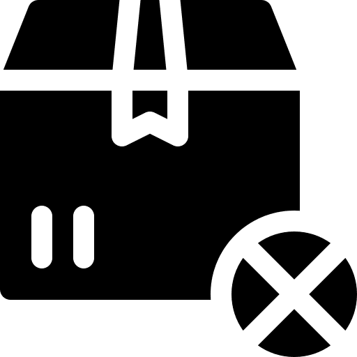 Out of stock package shipping and delivery logistics icon