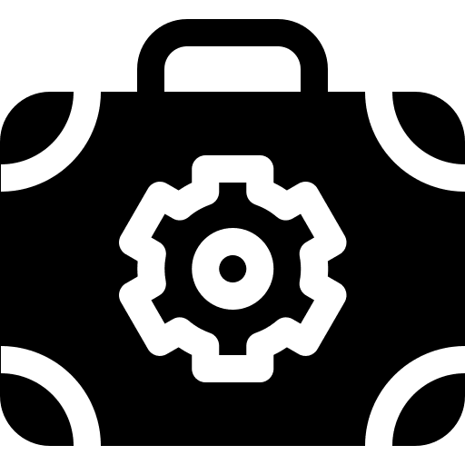 Work in progress business workflow suitcase icon