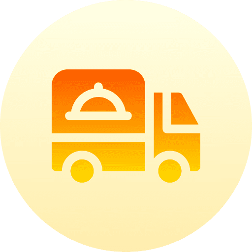 Delivery truck shipping and delivery food delivery vehicle icon