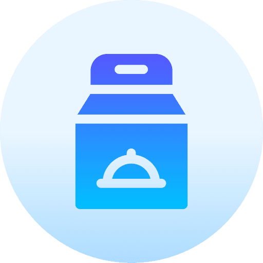Food package lunch food and restaurant delivery icon