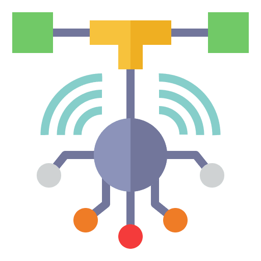 Network connection node network icon