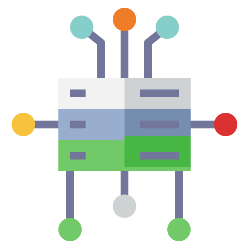 Server traffic data storage technology hosting server icon