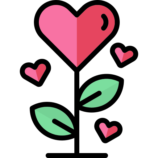Flower heart love plant mindset icon