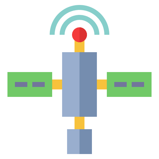 Satellite telecommunication satellite connection icon Satellite telecommunication satellite connection icon