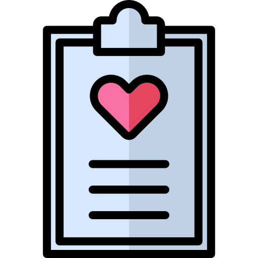 Clipboard valentines day wedding planning love icon