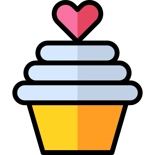 Cupcake love food and restaurant love and romance icon