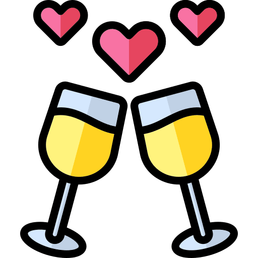 Drink heart toast birthday and party icon