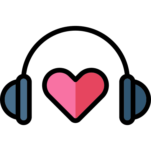 Earphones love audio headphone icon
