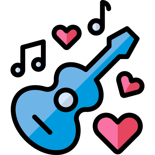 Guitar romantic romance guitar icon