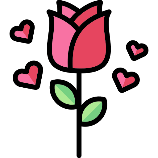 Rose rose romantic heart icon