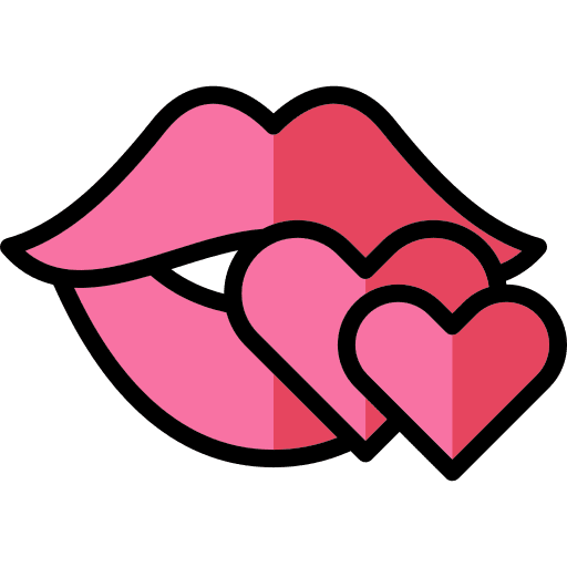 Kiss kiss hearts valentines day icon