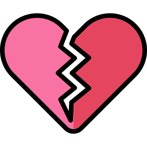 Broken heart relationship heartbroken valentines day icon