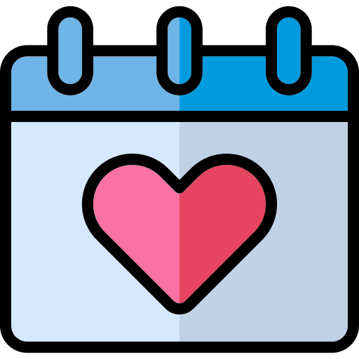 Calendar love calendar time and date icon