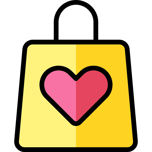 Shopping bag gift bag commerce and shopping love and romance icon