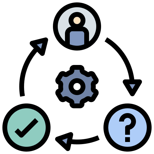 Management gear networking startup icon
