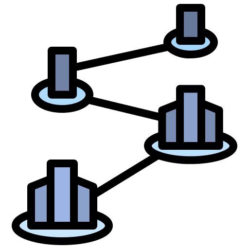 Scalable business and finance branch model icon