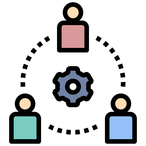 Connection meeting discussion gear icon Connection meeting discussion gear icon