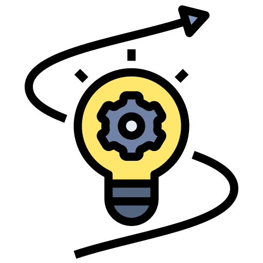 Innovation engineering idea gear icon