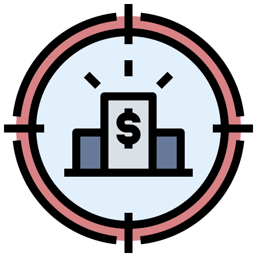 Target startup bank focus icon Target startup bank focus icon