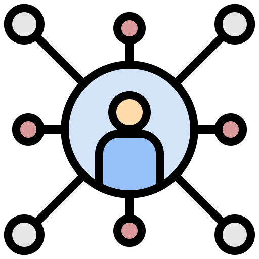 Team affiliate marketing referral connection icon
