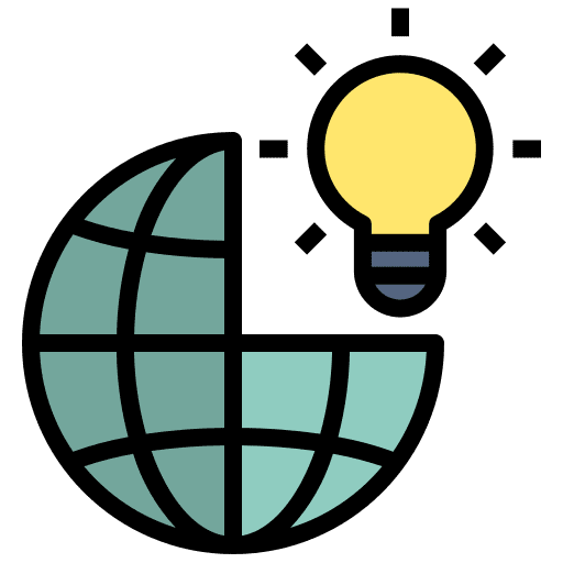 Creative earth grid innovation design thinking icon Creative earth grid innovation design thinking icon