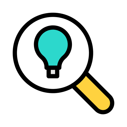 Creative idea marketing loupe innovation icon Creative idea marketing loupe innovation icon