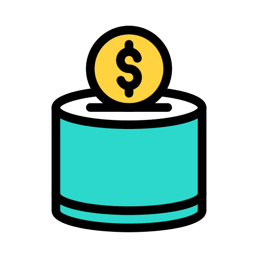 Donation coin charity business and finance icon Donation coin charity business and finance icon